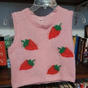 Strawberry mohair blend sweater. Juniors large
